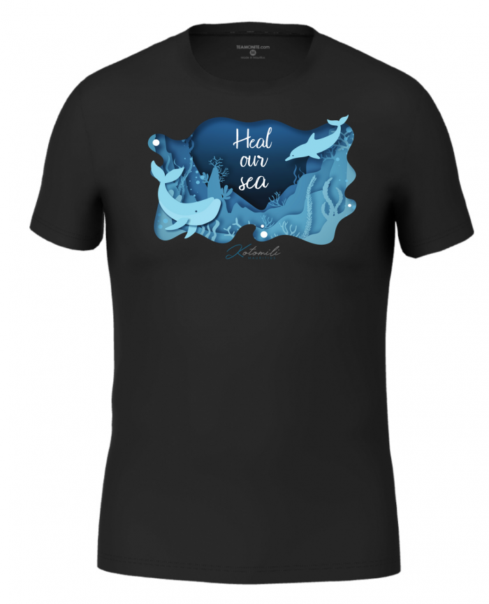 Heal our sea whale & dolphin Men’s Modern Fit T-Shirt Black