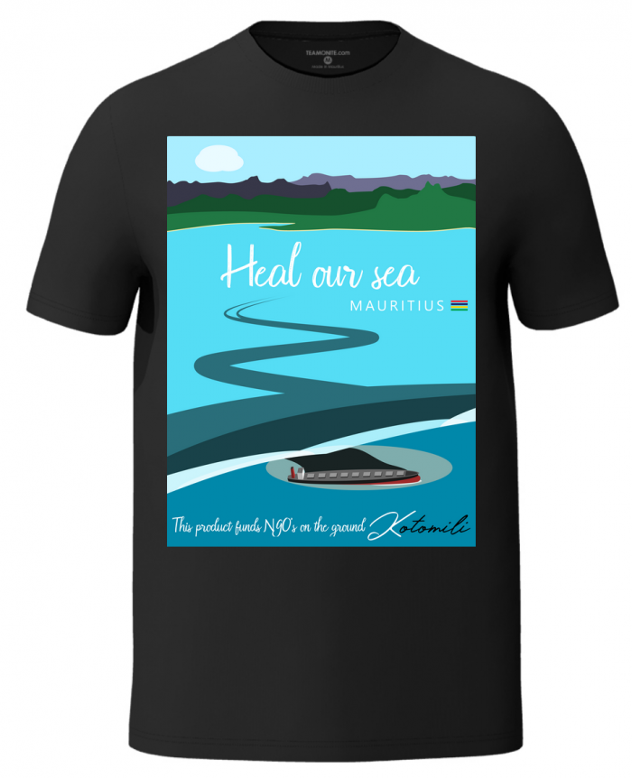 Heal our sea Mauritius men's black t-shirt