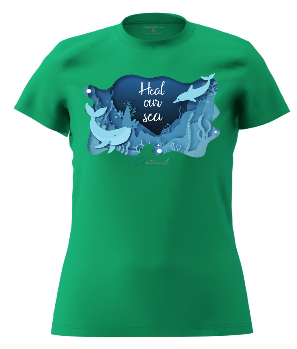 heal-our-sea-whale-and-dolphin-womens-t-shirt-green