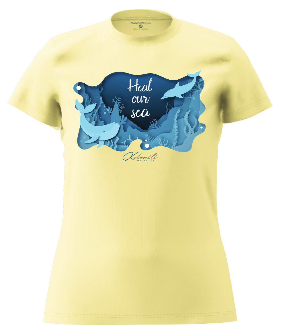 heal-our-sea-whale-and-dolphin-womens-t-shirt-light-yellow
