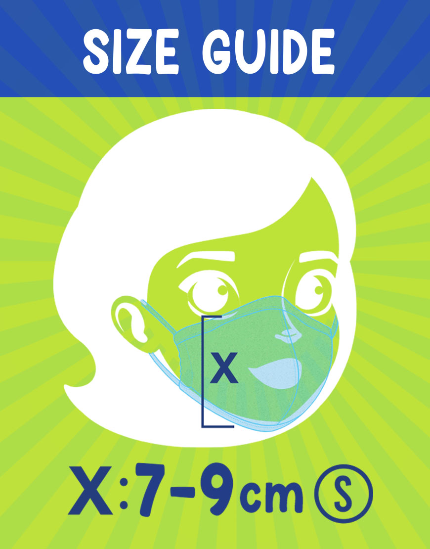 Junior face masks size guide Junior face masks size guide