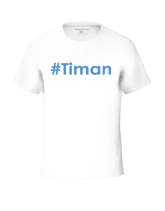 Kids blue Timan white t-shirt