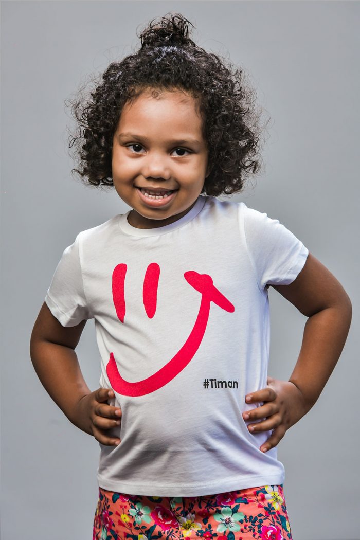 Kid's Pink Luna White T-Shirt Model 1