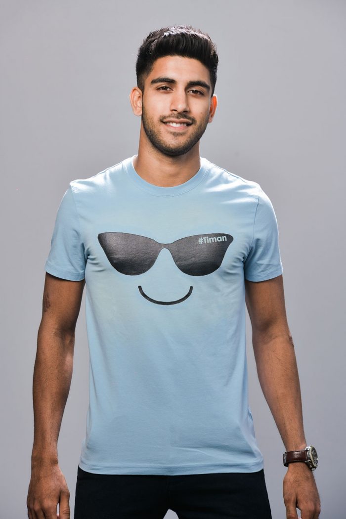 Men's Black Laksh Light Blue T-Shirt Model 3
