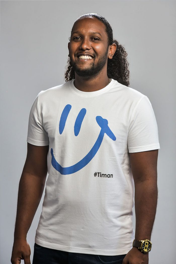 Men's Blue Luna White T-Shirt Model 2