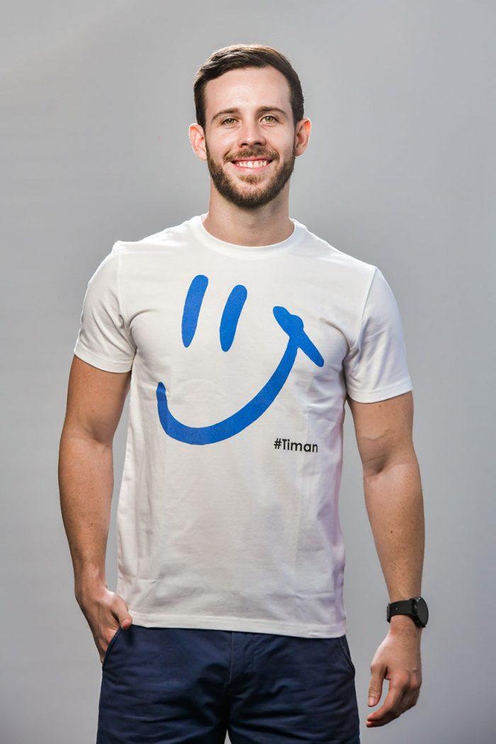 Men's Blue Luna White T-Shirt Model 1