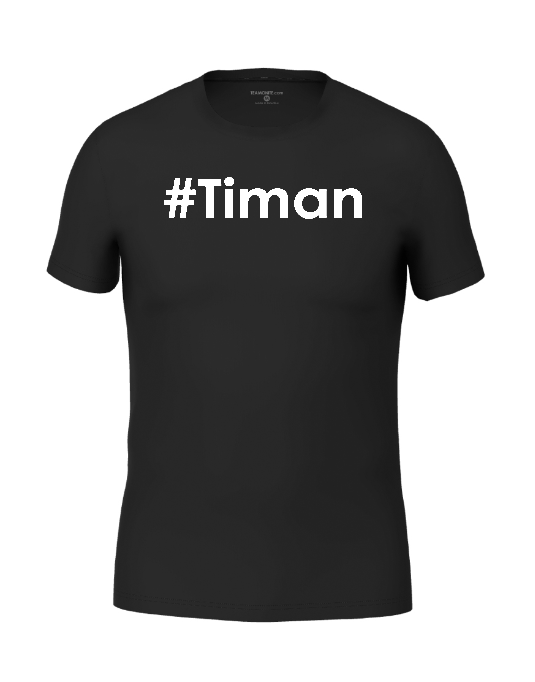 Mens White Timan Black T-Shirt