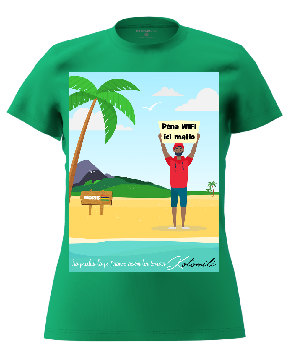 Pena WIFI ici Women's Modern Fit T-Shirt - Green Pena WIFI ici Women's Modern Fit T-Shirt - Green