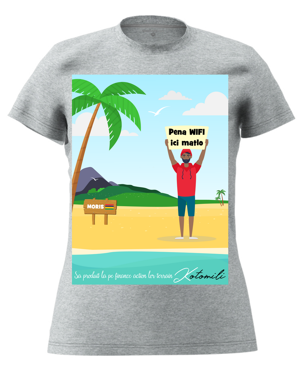 Pena WIFI ici Women's Modern Fit T-Shirt - Grey Pena WIFI ici Women's Modern Fit T-Shirt - Grey