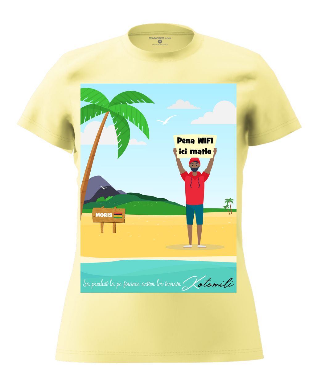 Pena WIFI ici Women's Modern Fit T-Shirt - Light Yellow Pena WIFI ici Women's Modern Fit T-Shirt - Light Yellow