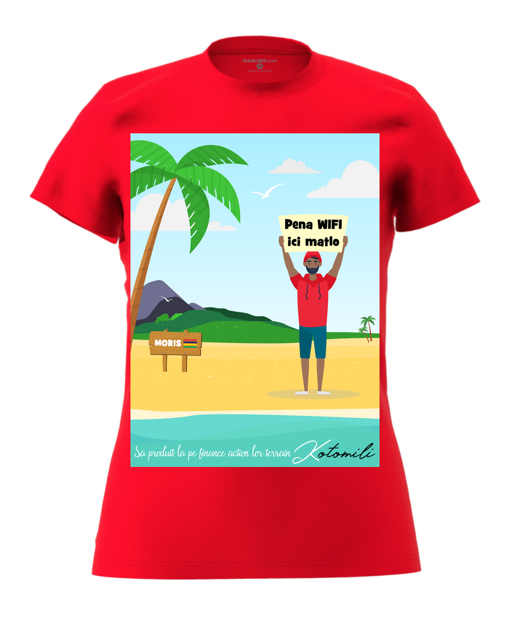 Pena WIFI ici Women's Modern Fit T-Shirt - Red Pena WIFI ici Women's Modern Fit T-Shirt - Red