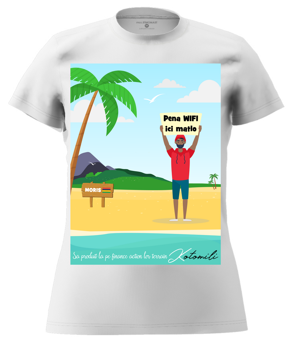 Pena WIFI ici Women's Modern Fit T-Shirt - White Pena WIFI ici Women's Modern Fit T-Shirt - White