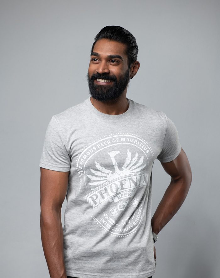 T-shirt Phoenix - The Famous Beer of Mauritius Grey