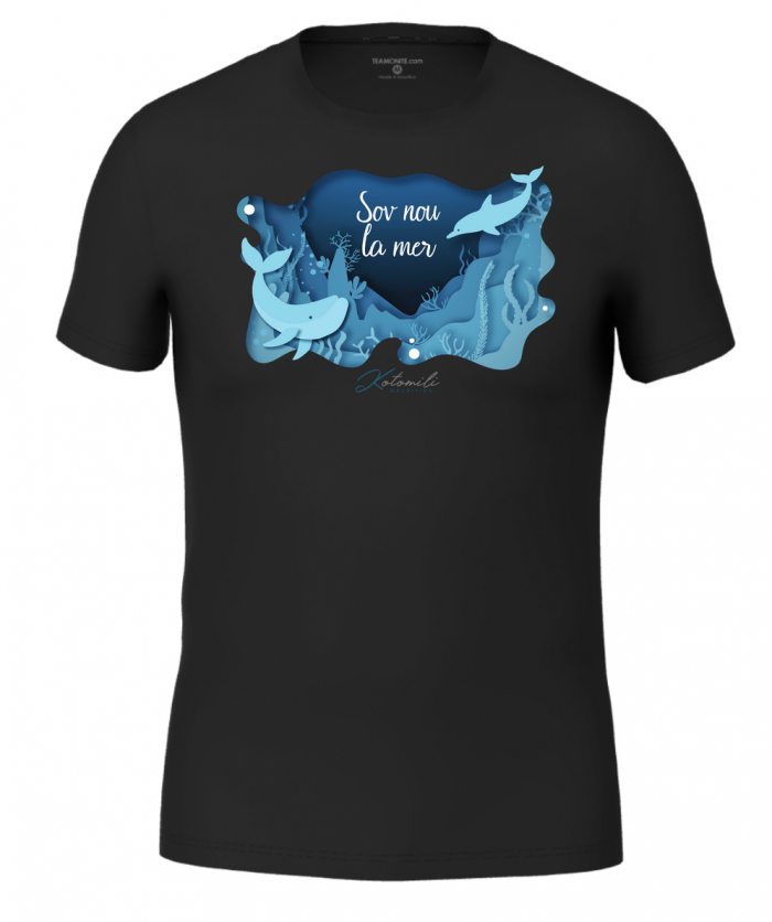 Sov nou la mer men black t-shirt by Kotomili
