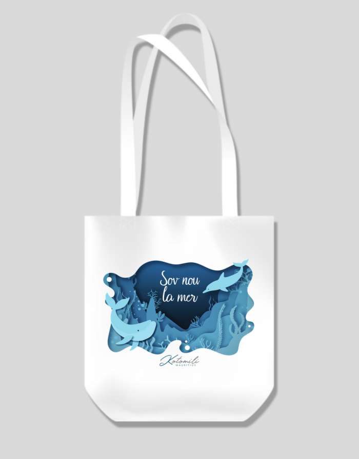 Sov nou la mer tote bag