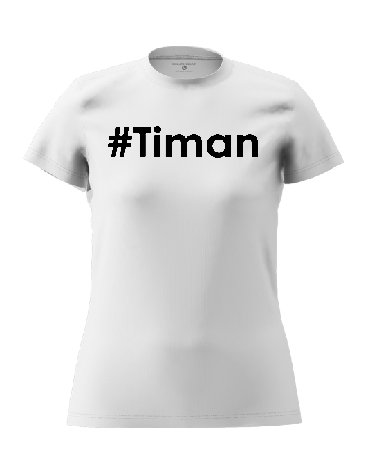 Womens black Timan white T-Shirt