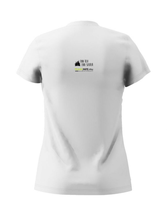 Womens blue Timan white T-Shirt back