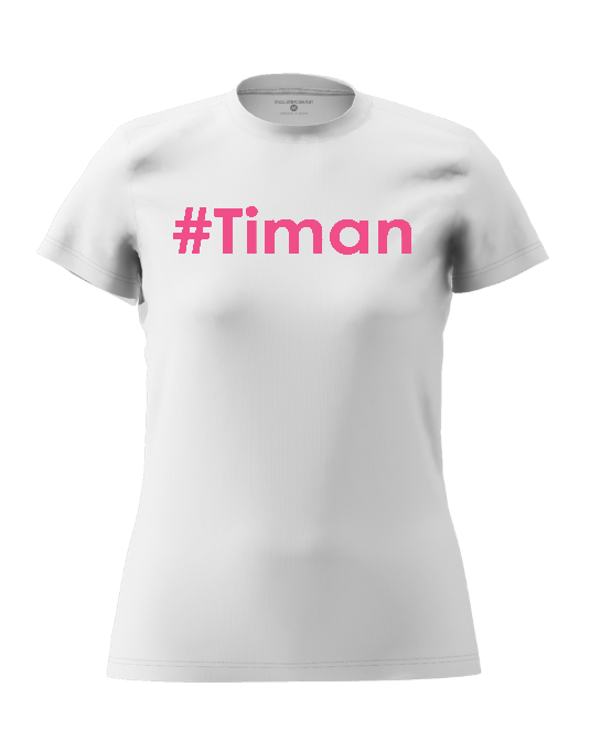 Womens pink Timan white T-Shirt