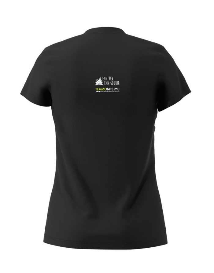 Womens white Timan black T-Shirt Back