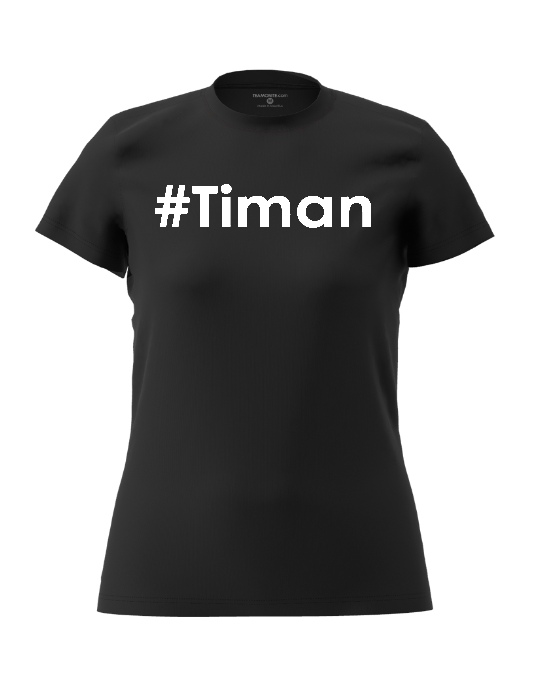 Womens white Timan black T-Shirt
