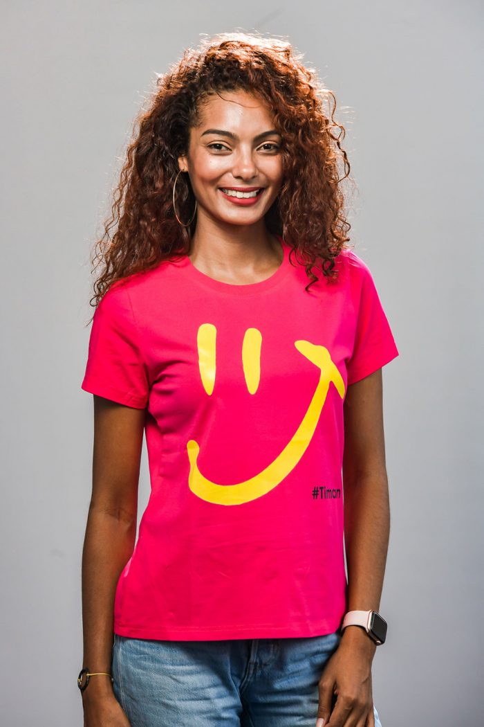 Women's Yellow Luna Fuschia T-Shirt Model 1